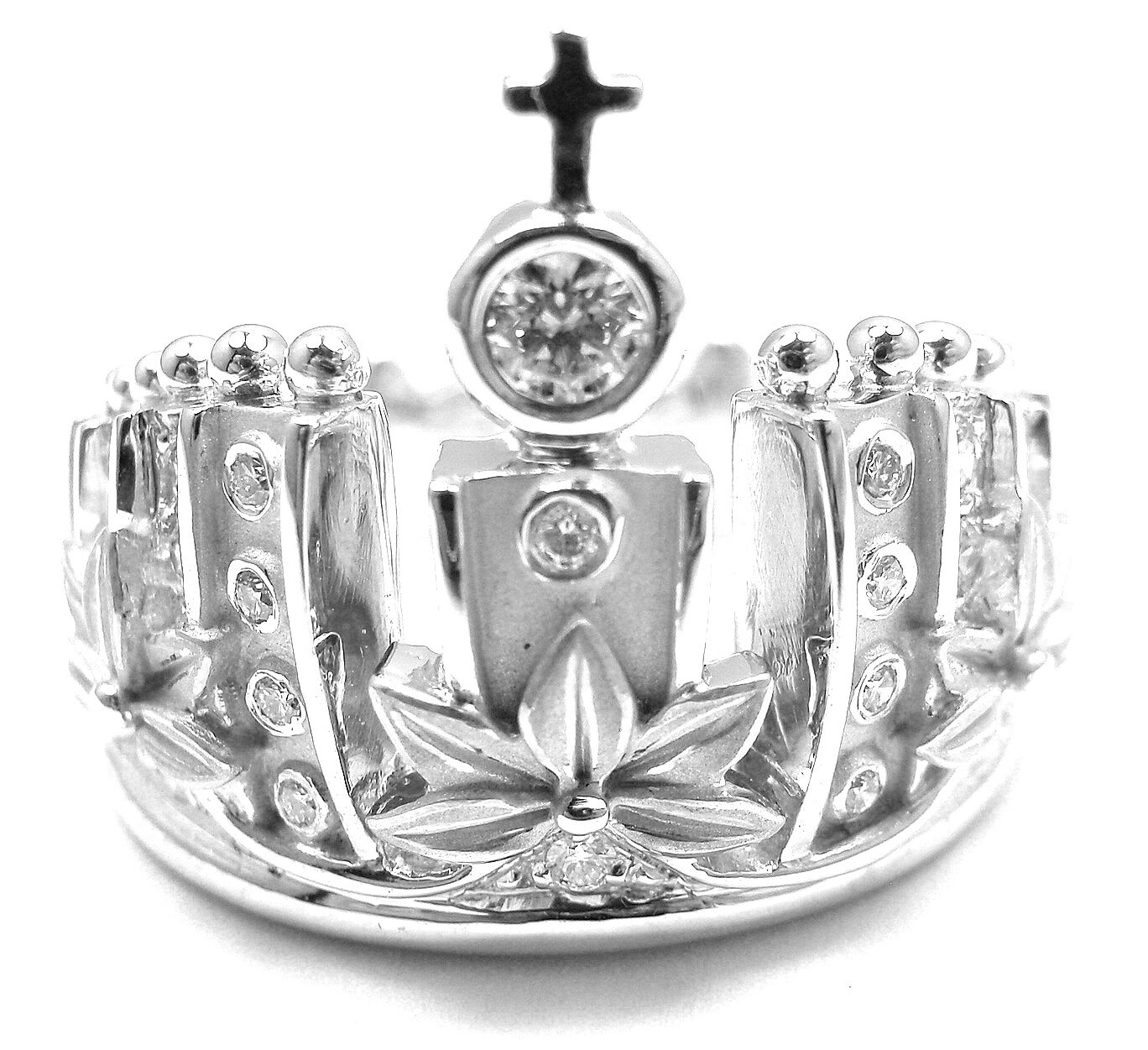 Carrera Y Carrera 18k W/G Mi Princes Russian Crown Diamond Ring