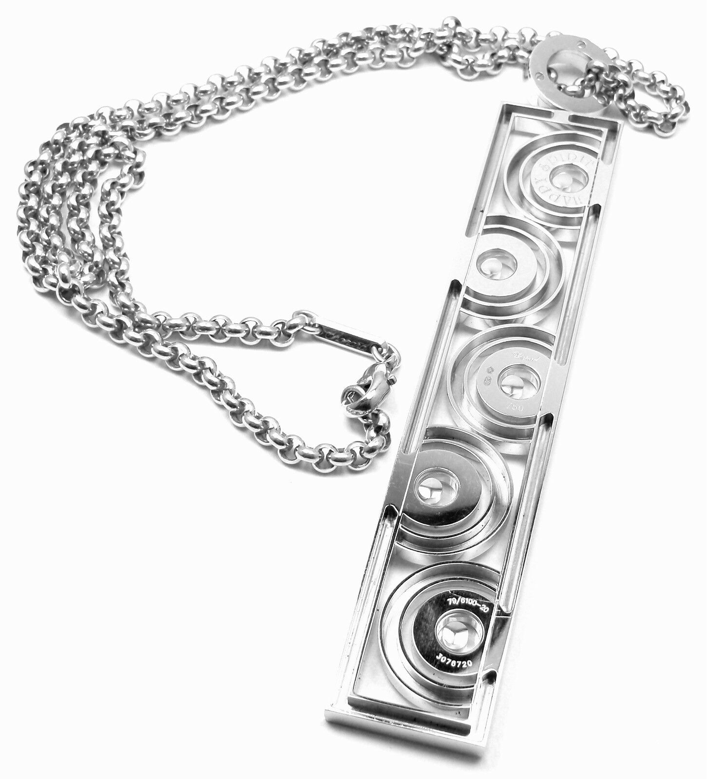 Chopard Happy Spirit 18K White Gold Diamond Pendant Necklace