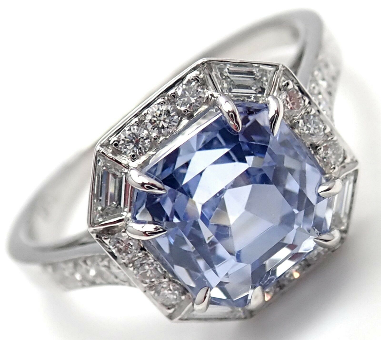 Ivanka Trump Platinum Diamond Sapphire Engagement Ring