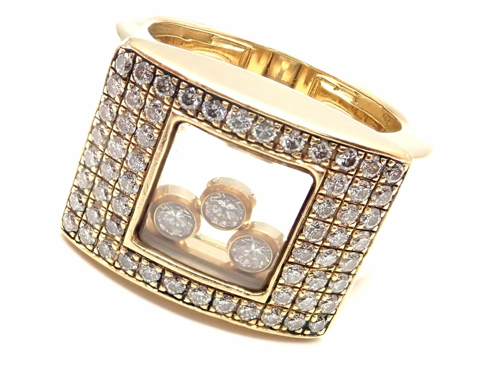 Chopard 18k Yellow Gold Happy Curves Diamond Ring