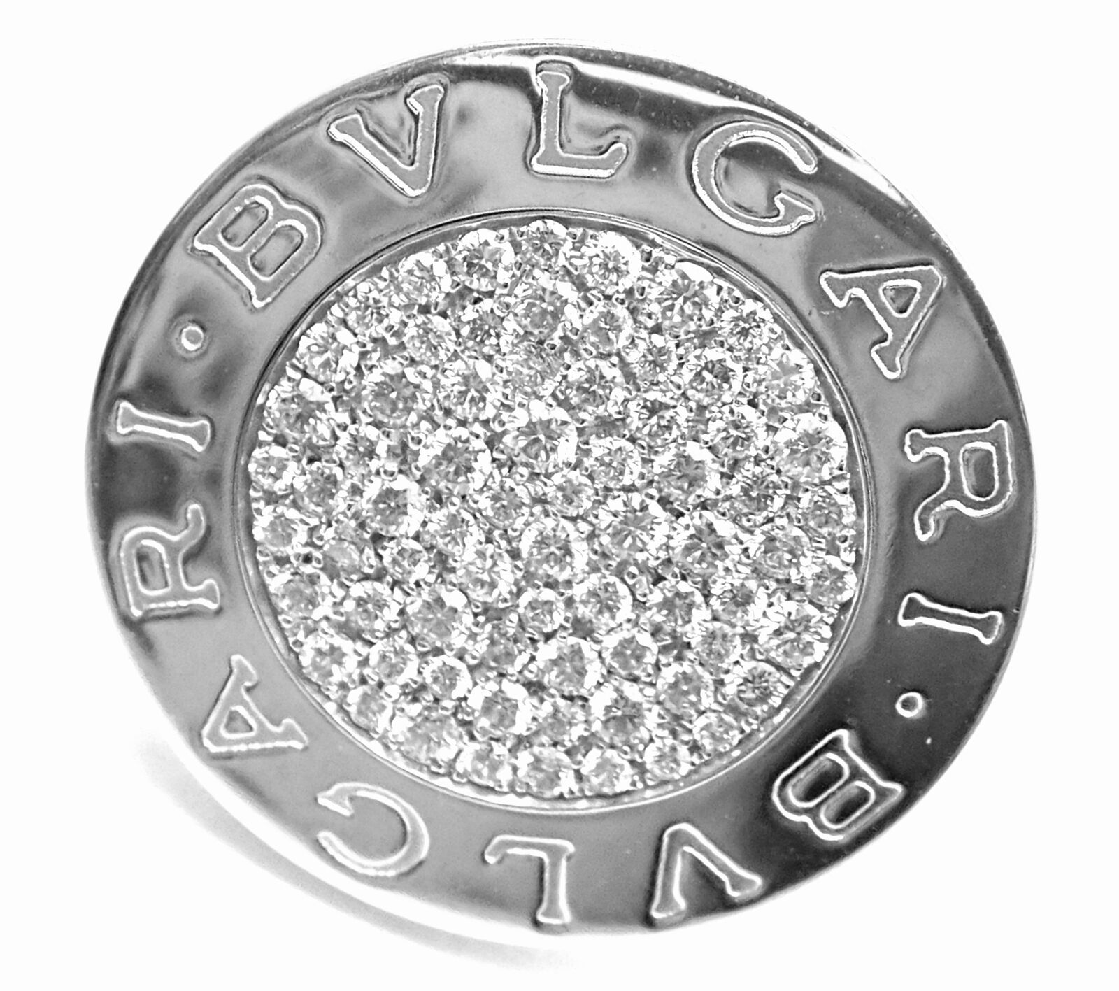 Rare! Authentic Bvlgari Bulgari 18k White Gold Diamond Ring