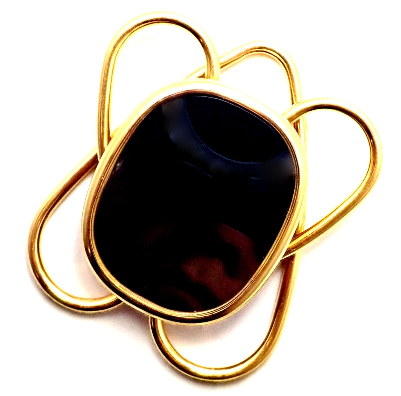 Patek Philippe 18k Yellow Gold Ellipse Blue Enamel Money Clip