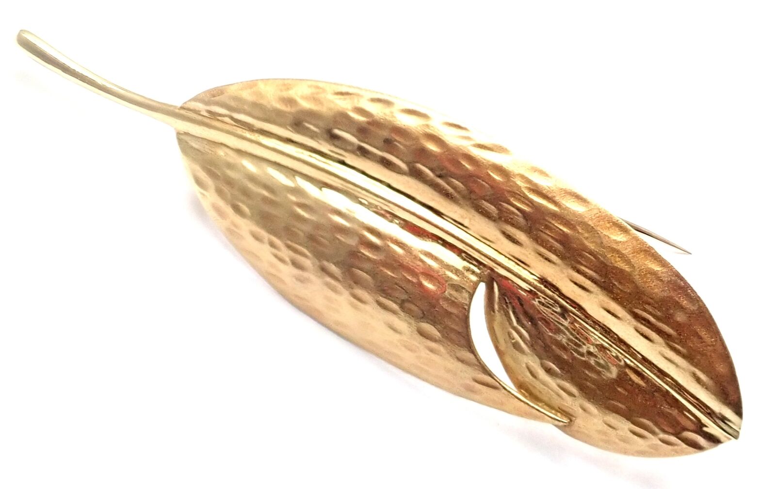 Tiffany  Co Angela Cummings 18k Yellow Gold Leaf Pin Brooch