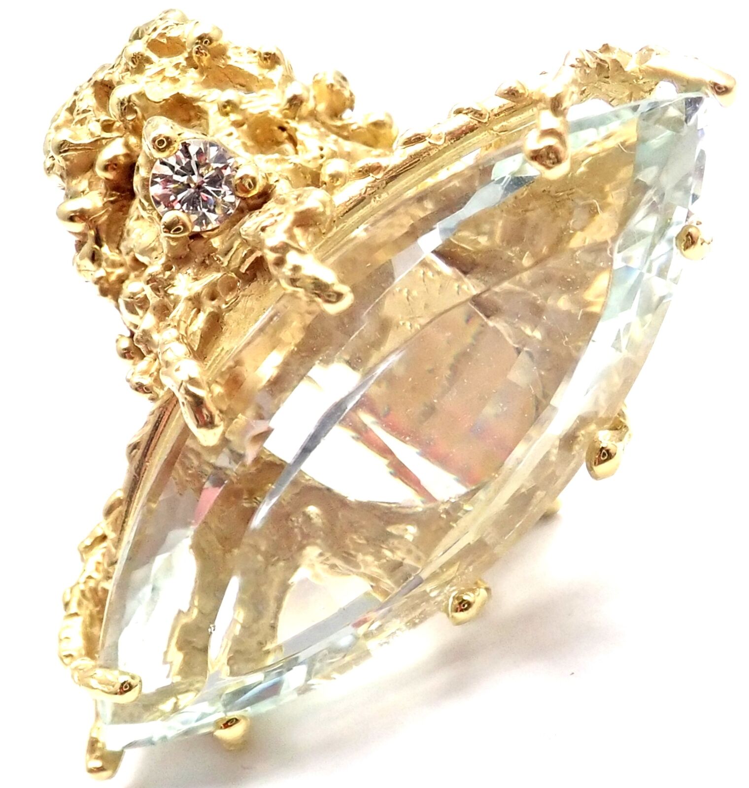 House Of Murat Diamond Large 25ct Aquamarine Ring