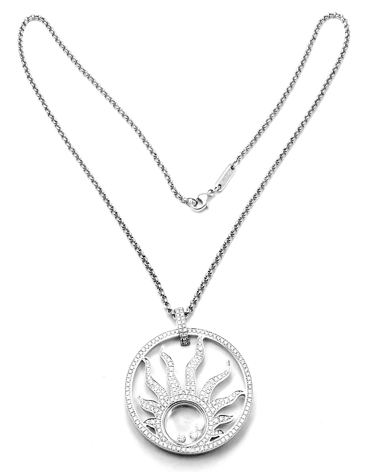 Chopard Happy Diamond Sun 18K White Gold Pendant Necklace