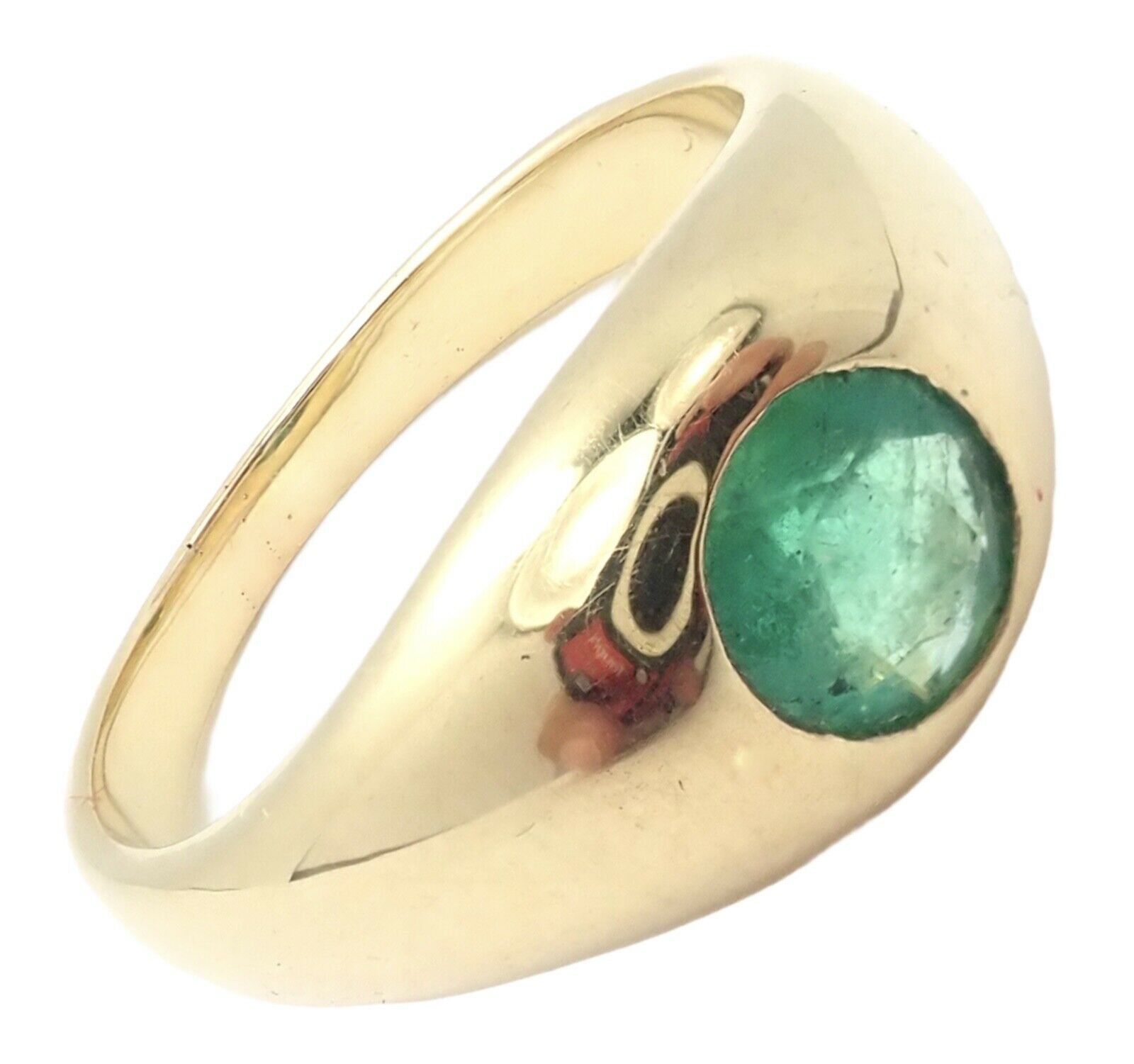 Vintage Cartier 18k Yellow Gold Emerald Band Ring