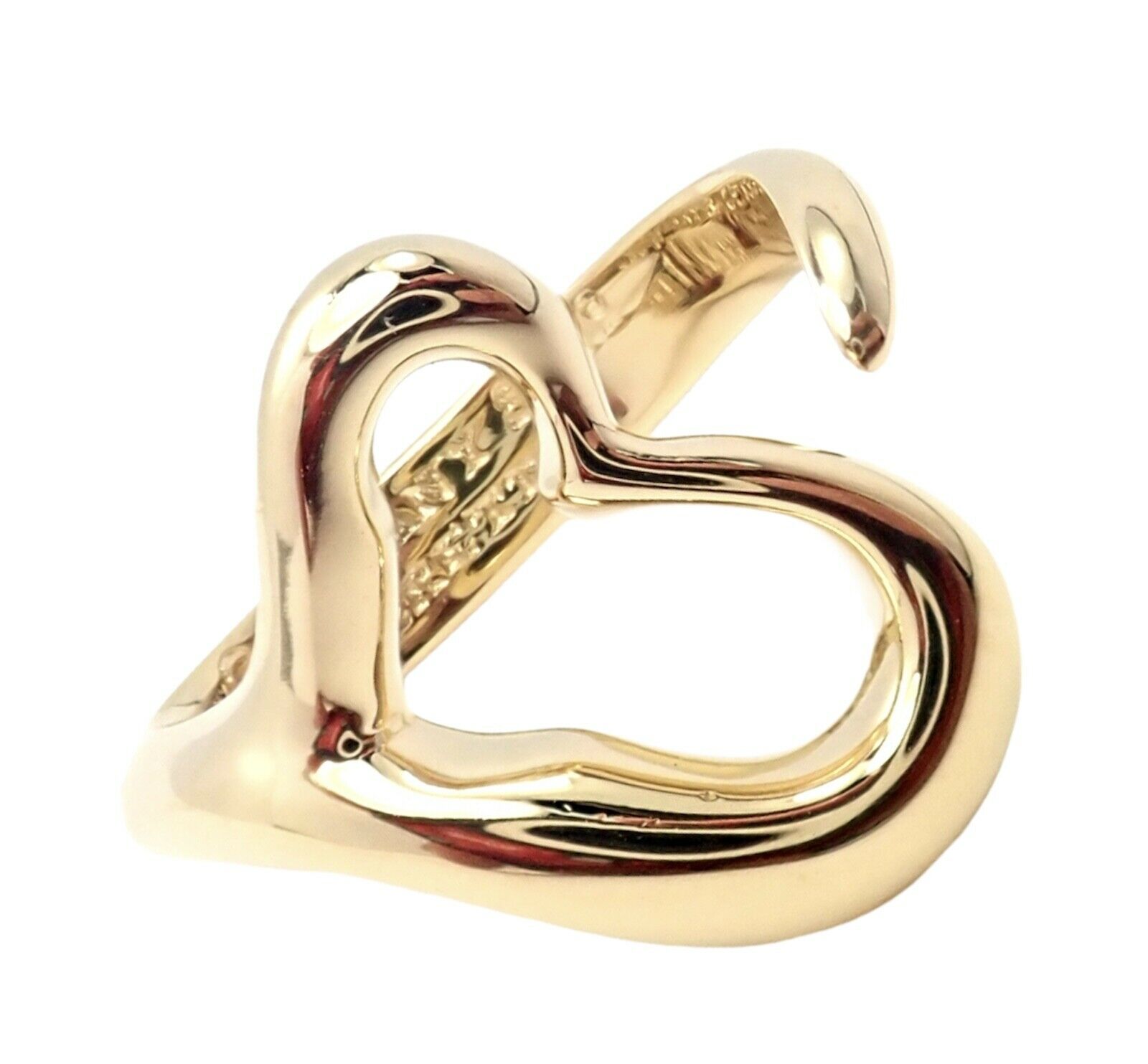 Tiffany  Co. 18k Yellow Gold Peretti Open Heart Ring
