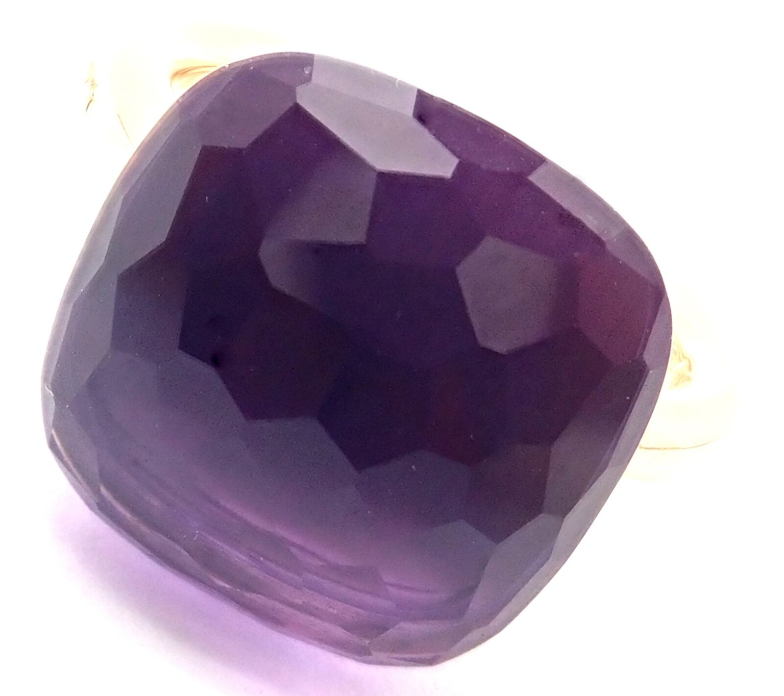 Pomellato Nudo Maxi 18k Yellow Gold Large Amethyst Ring