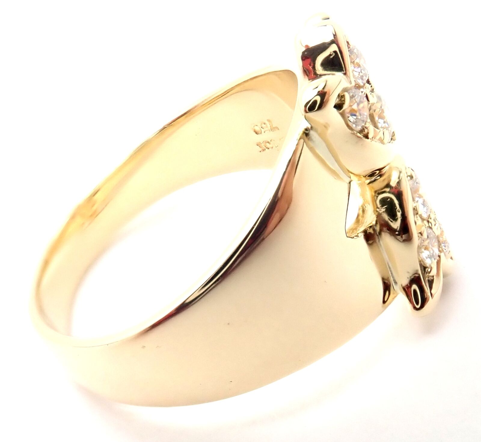 アクセサリー Christian Dior Flower Gold Ring S Rare! Authentic Christian Dior 18k Yellow Gold Diamond Flower