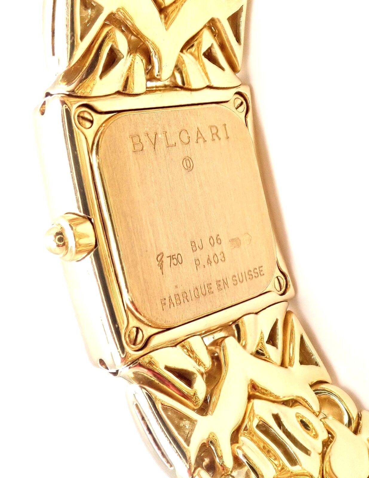 Authentic! Bulgari Bvlgari Trika 18k Yellow Gold Diamond 21mm