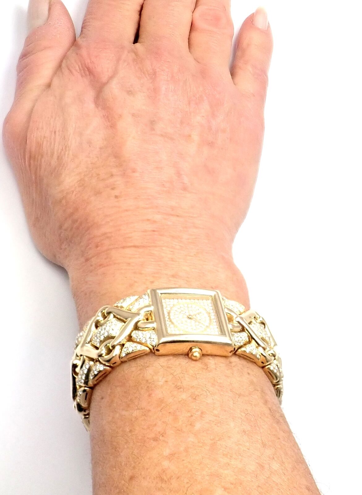 Authentic! Bulgari Bvlgari Trika 18k Yellow Gold Diamond 21mm