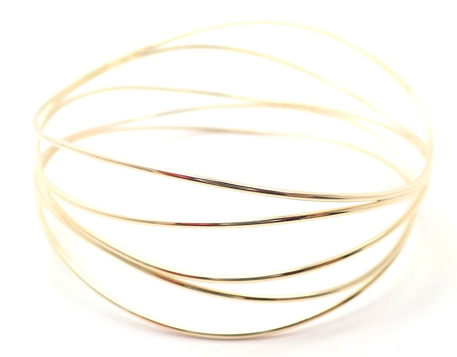 Tiffany  Co Peretti 18k Yellow Gold Five Row Wave Bangle Bracelet