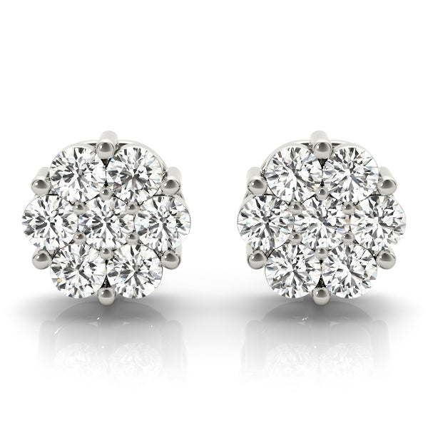 2.80 ct Diamond Cluster Stud Earrings