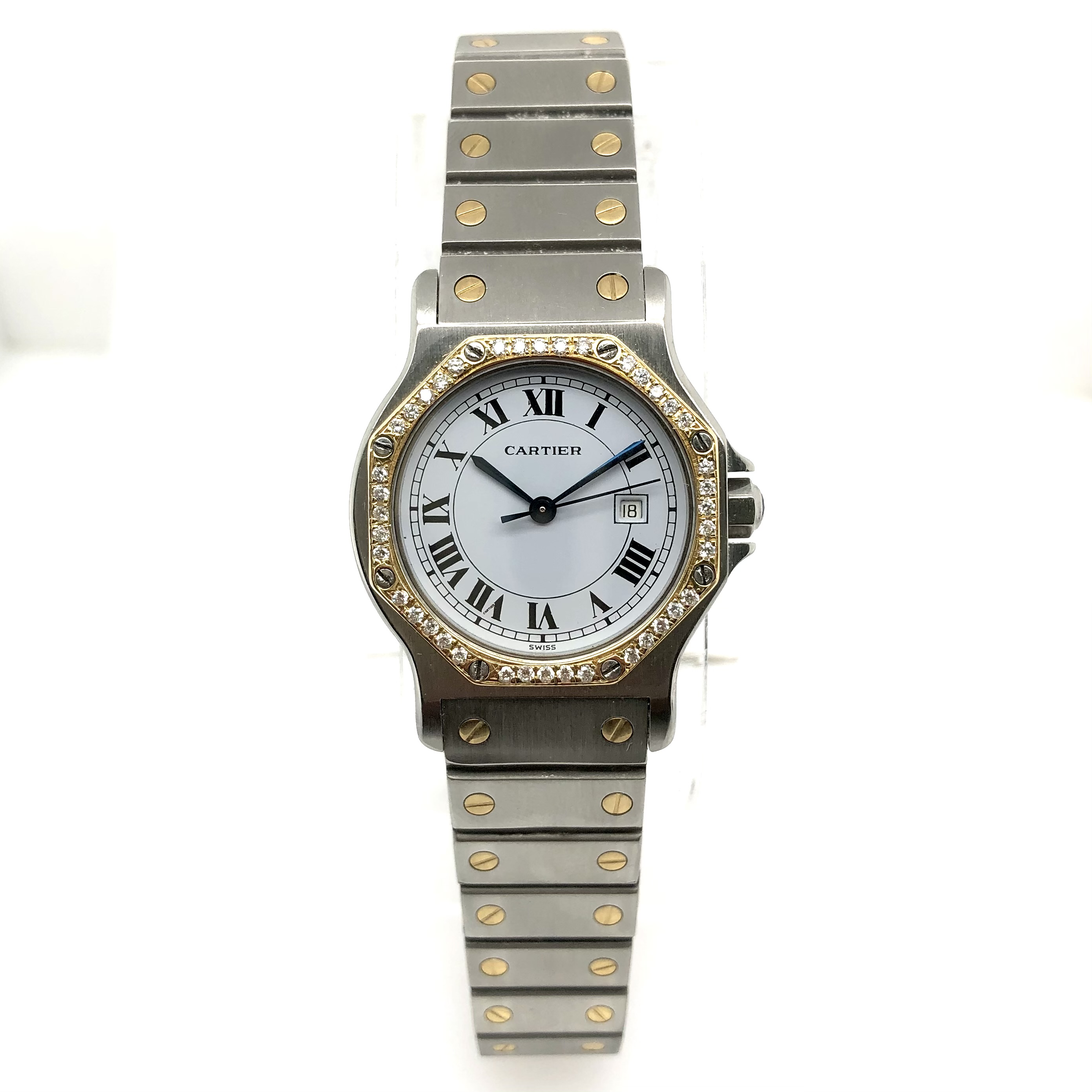 CARTIER SANTOS OCTAGON Automatic   DIAMOND Watch 