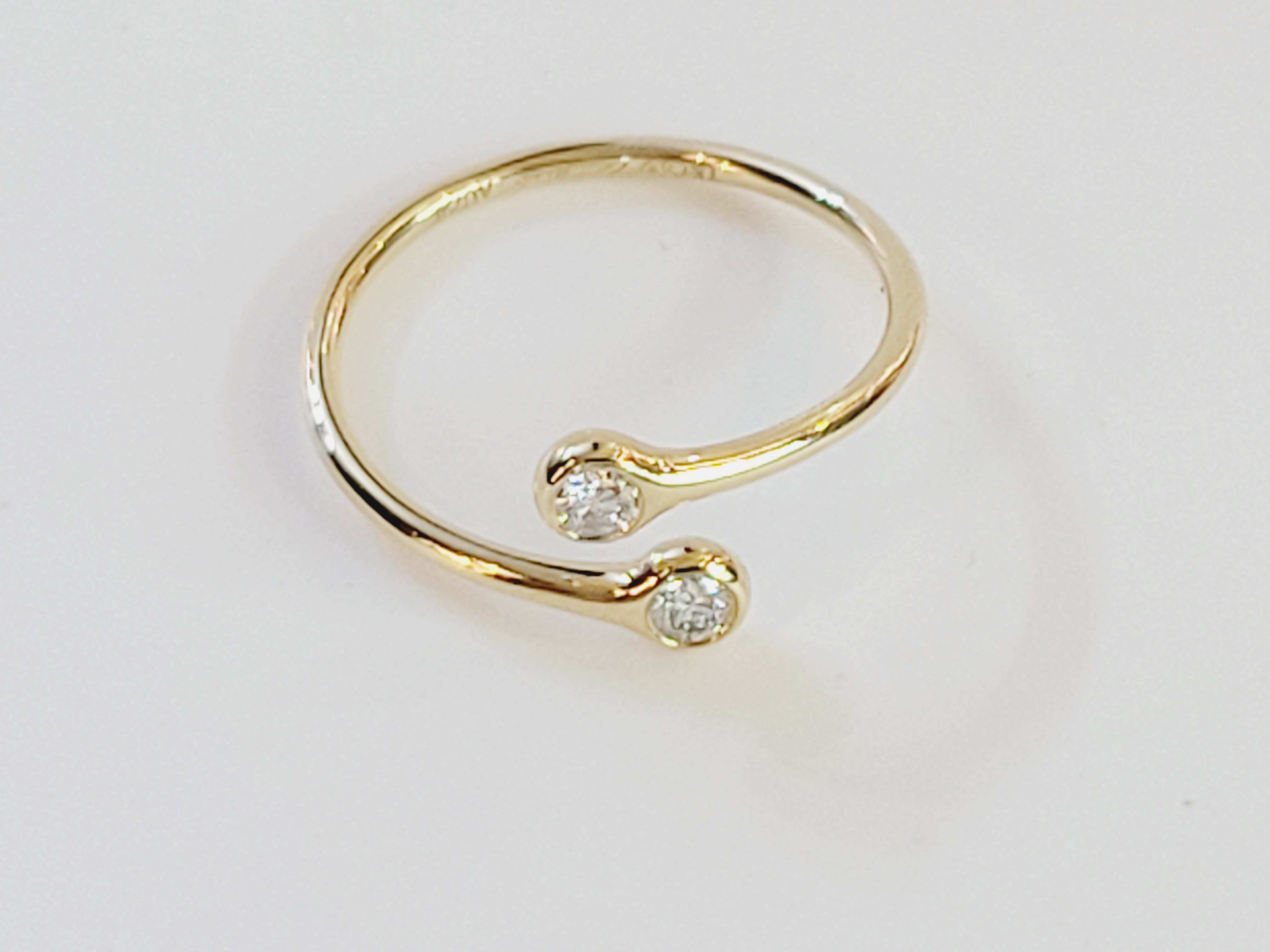 Tiffany  co peretti diamond 18k yellow gold hoop bypass band ring