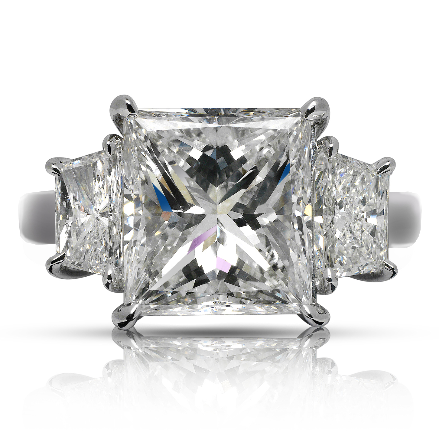 6 Carat Princess Cut Three Stone Diamond Engagement Ring in Platinum GIA Certified 5 ct G SI2 BY MIKE NEKTA
