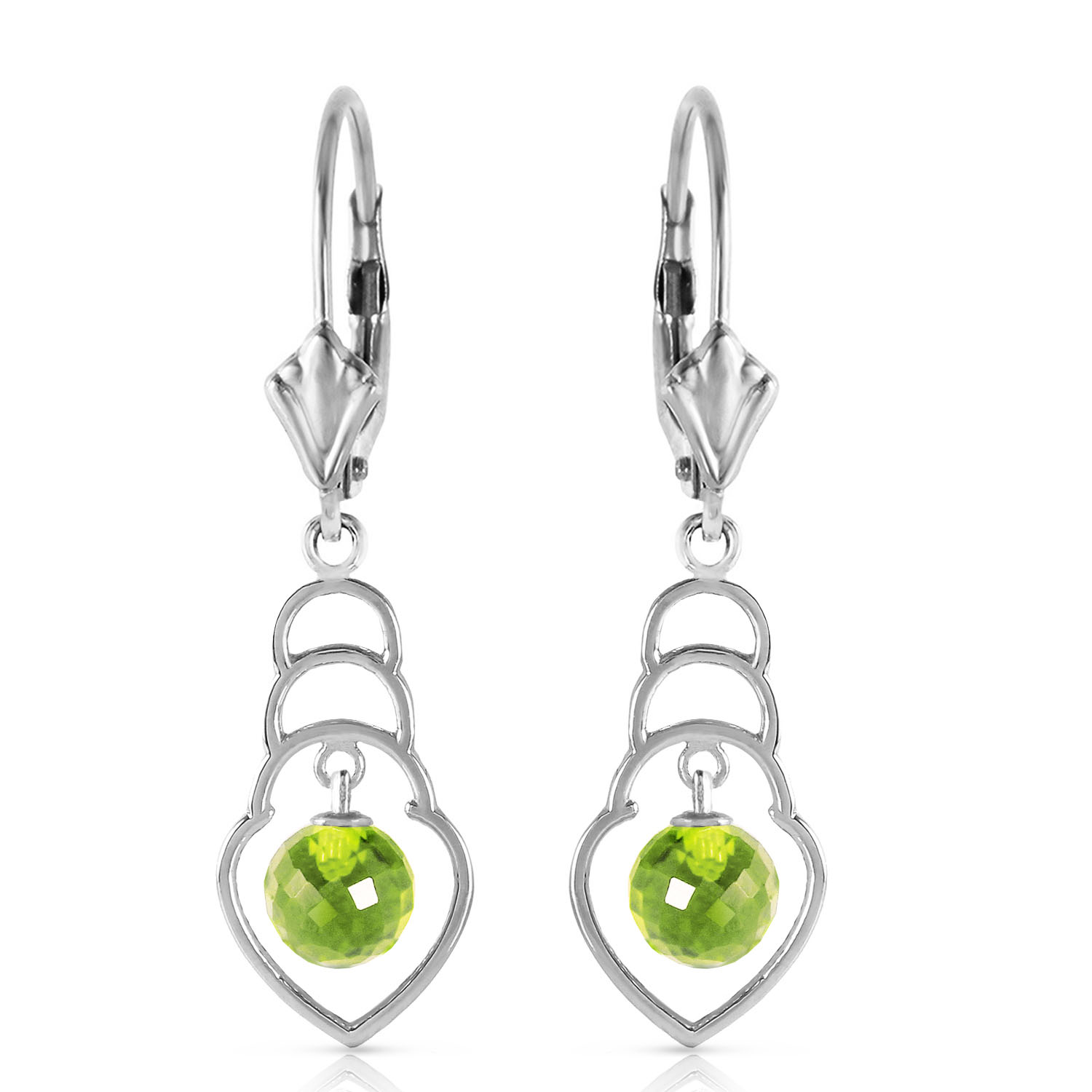 1.25 CTW 14K Solid White Gold Good To Try Peridot Earrings