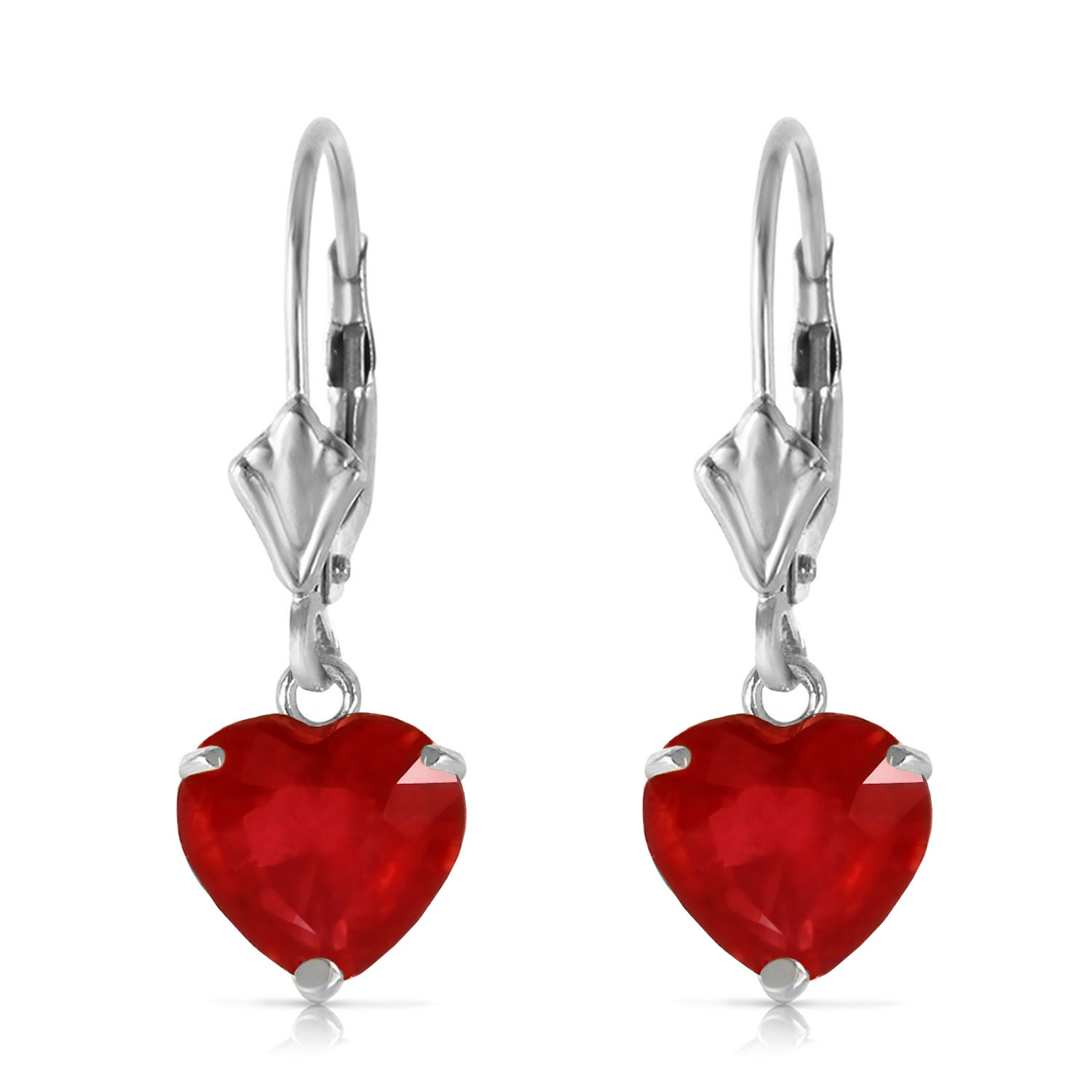 2.9 CTW 14K Solid White Gold Journey Of Hope Ruby Earrings