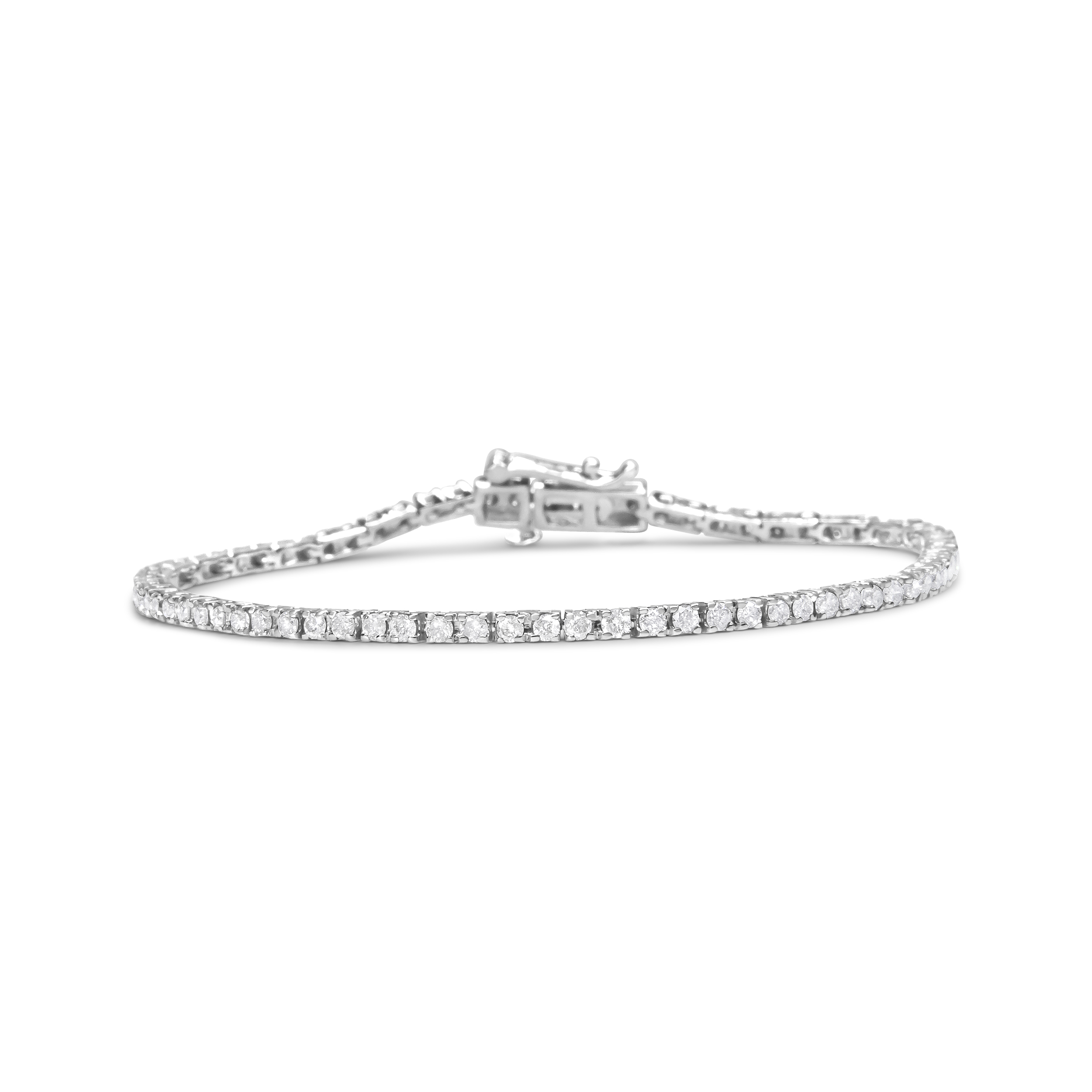True 10K White Gold 2.0 Cttw Prong Set Round-Cut 7.25" Classic Lab Grown Diamond Tennis Bracelet (G-H Color, VS2-SI1 claritys
)