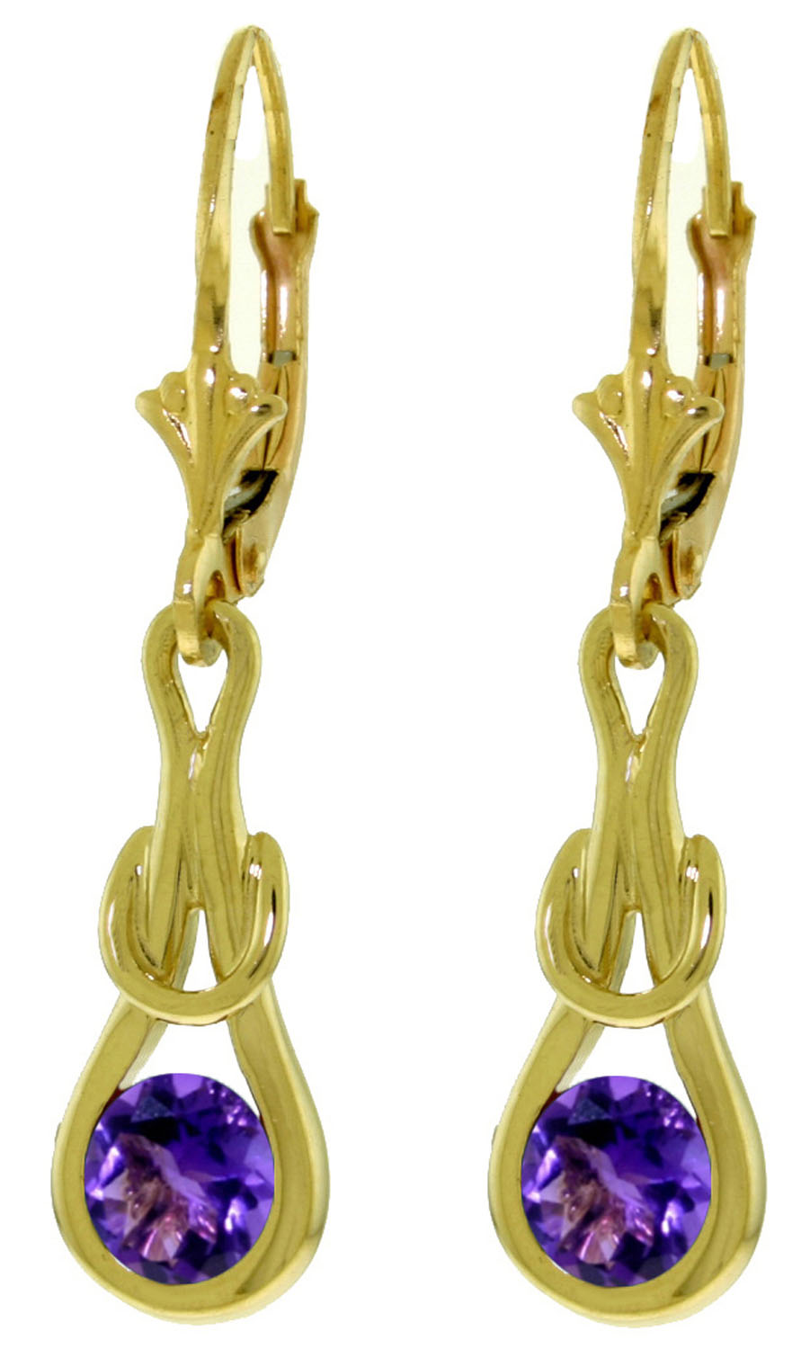 1.3 CTW 14K Solid Gold Elysian Amethyst Earrings