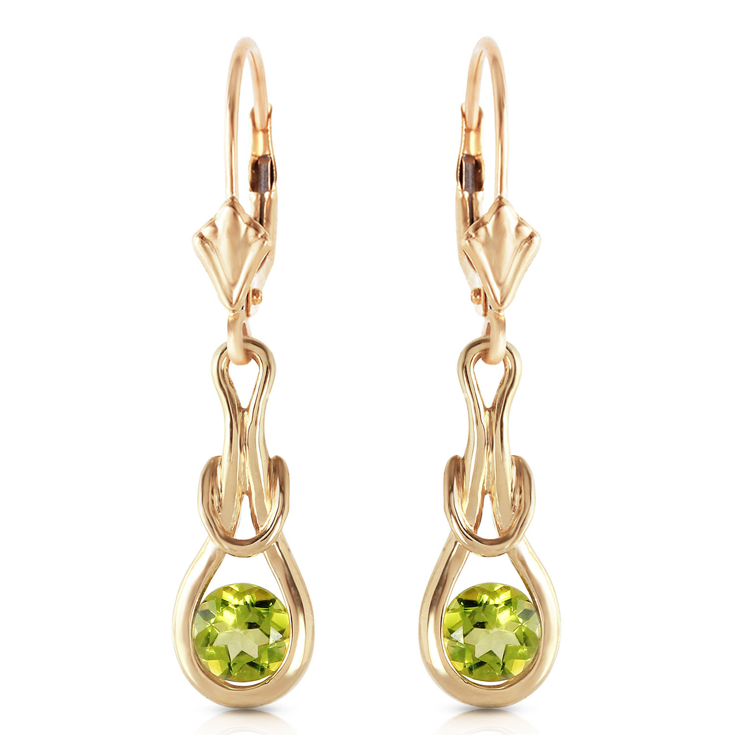1.3 CTW 14K Solid Gold Elysian Peridot Earrings