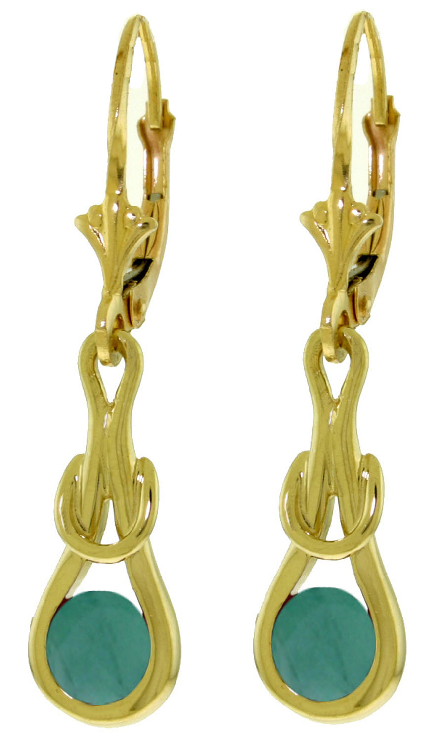 1.3 CTW 14K Solid Gold Elysian Emerald Earrings