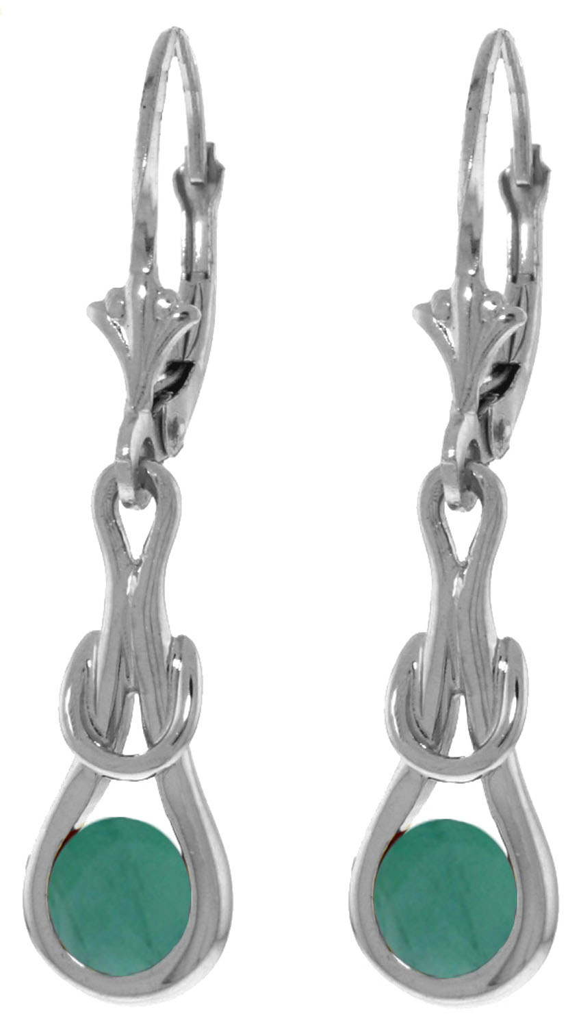 1.3 CTW 14K Solid White Gold Then There Was Love Emerald Earrings