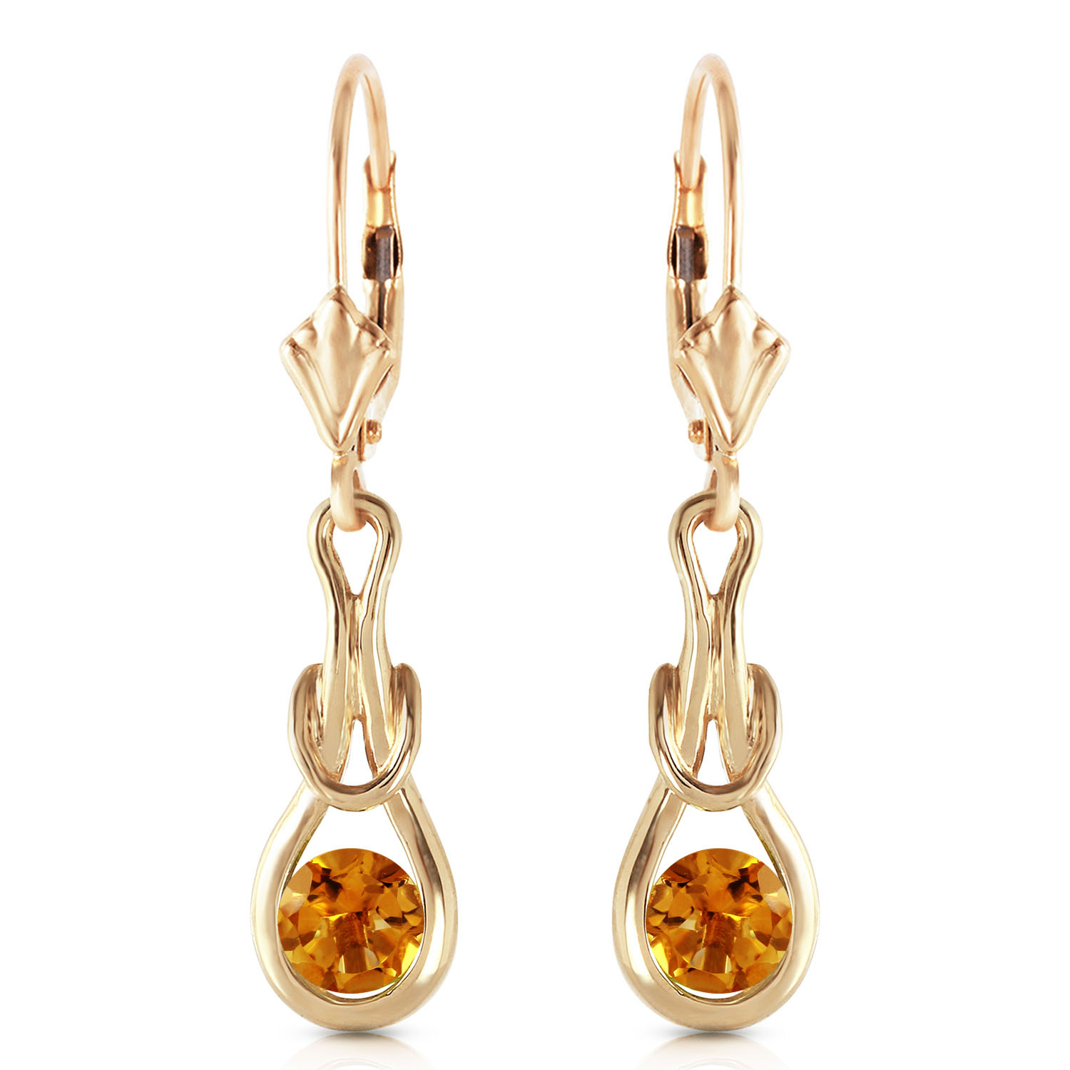 1.3 CTW 14K Solid Gold Elysian Citrine Earrings