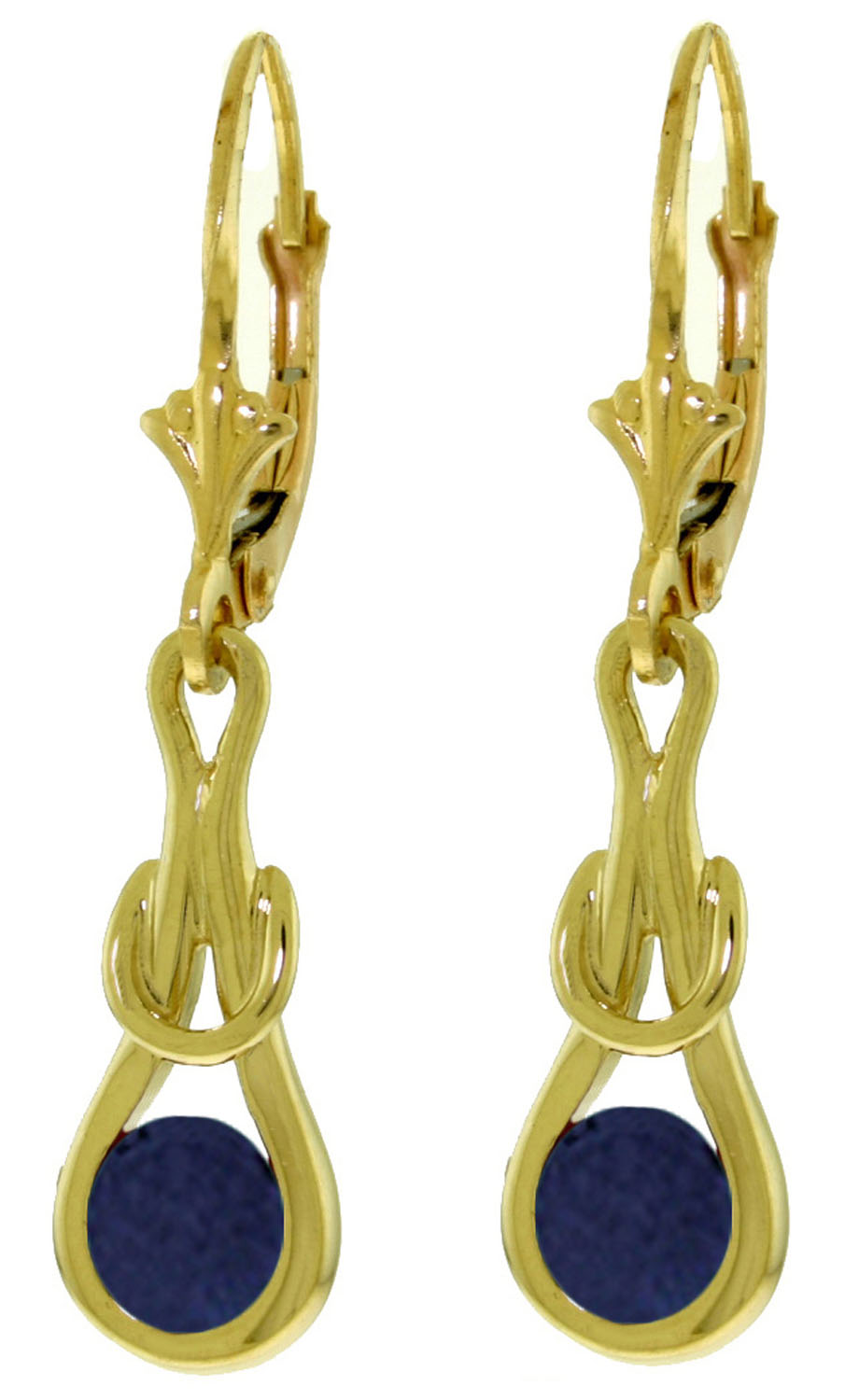 1.3 CTW 14K Solid Gold Leverback Earrings Natural Sapphire