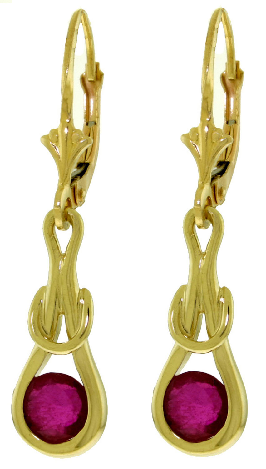 1.3 CTW 14K Solid Gold Elysian Ruby Earrings