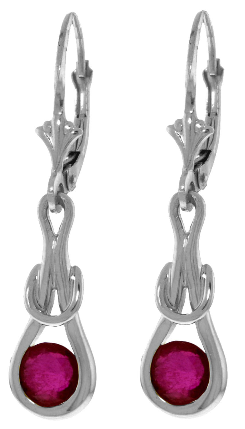 1.3 CTW 14K Solid White Gold Truthful Lips Ruby Earrings