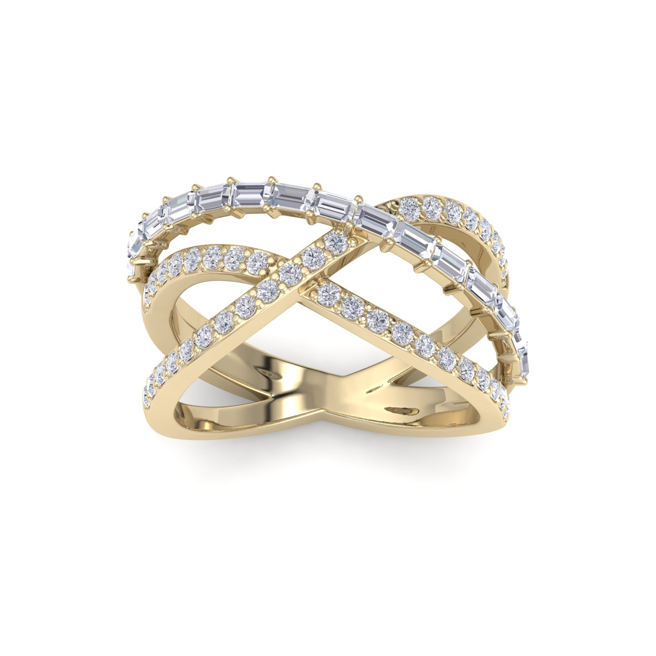 GLAM ® Ring In 14K Gold with 1.07ct White Diamonds 