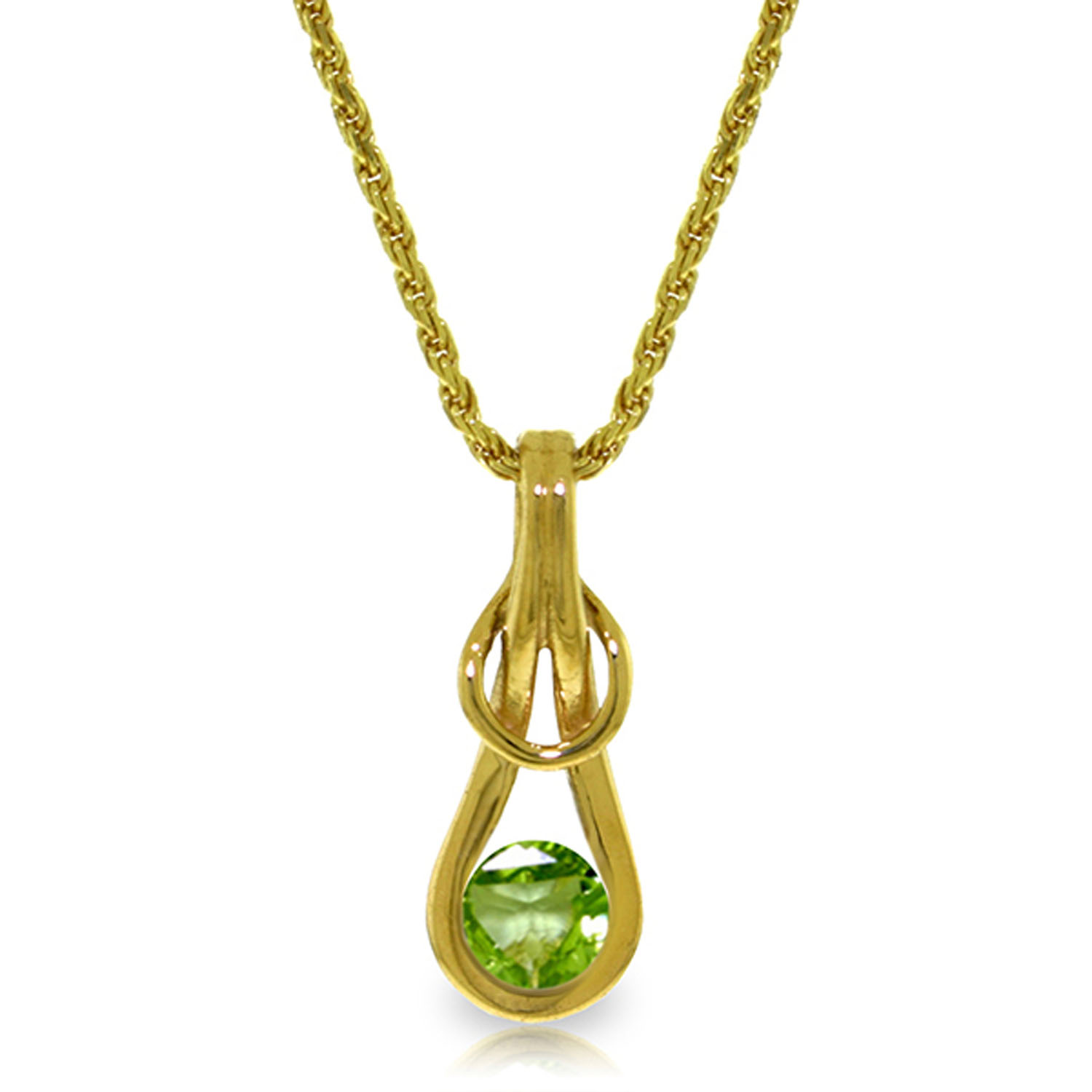 0.65 CTW 14K Solid Gold No Conclusions Peridot Necklace