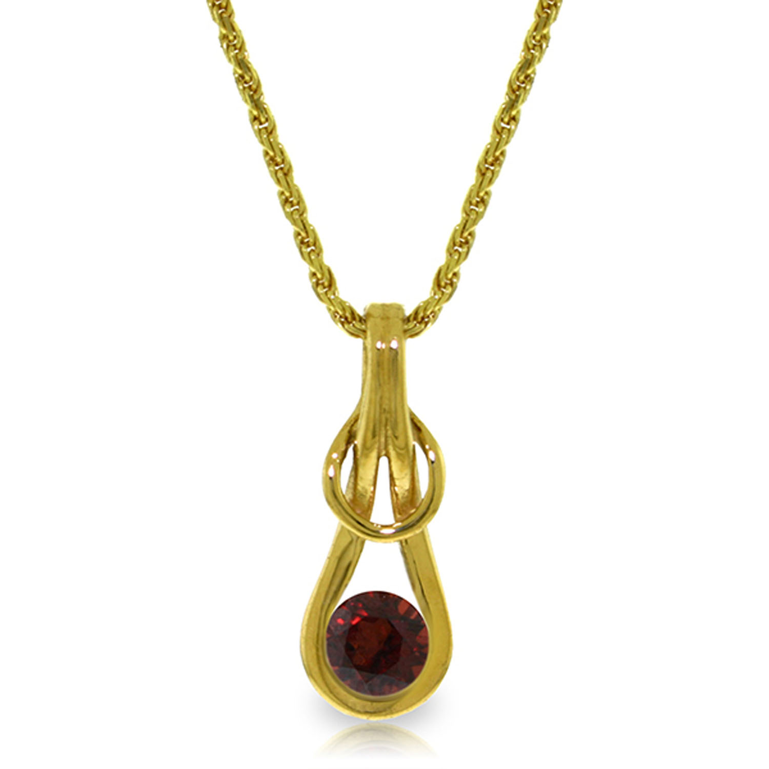 0.65 CTW 14K Solid Gold Memoires Garnet Necklace