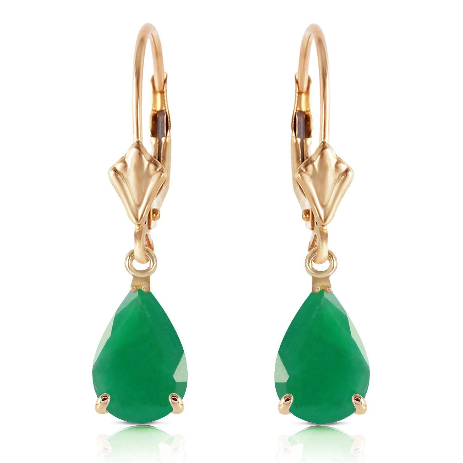 2 CTW 14K Solid Gold Extravaganza Emerald Earrings