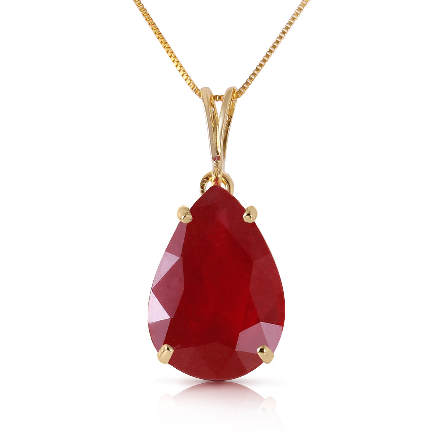 5 CTW 14K Solid Gold Born A Lioness Ruby Necklace