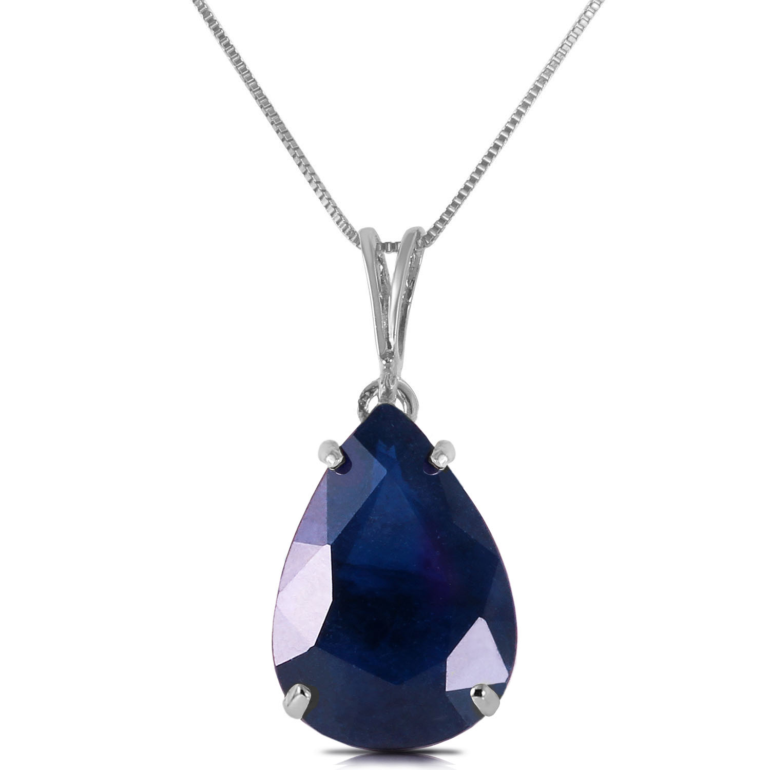 4.65 CTW 14K Solid White Gold Sketched In Memory Sapphire Necklace