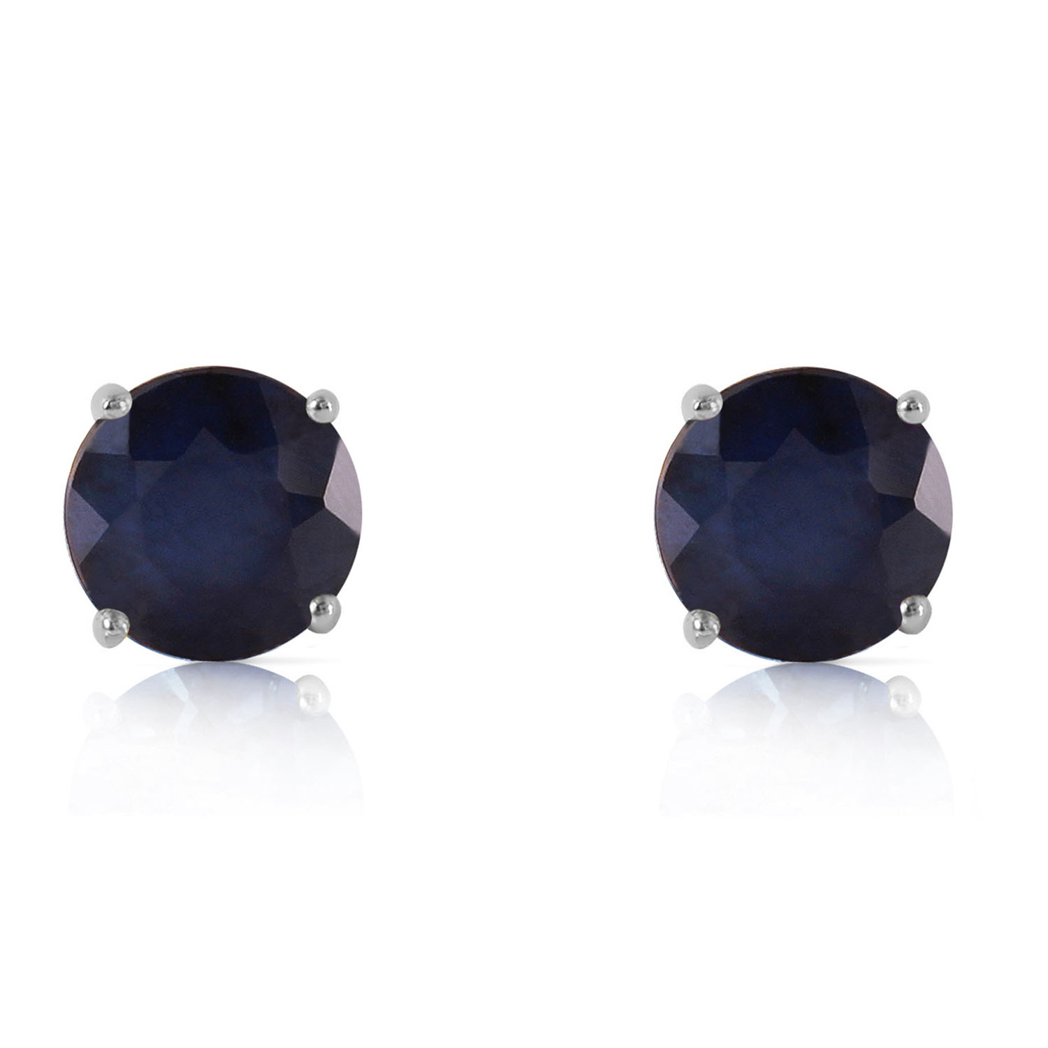 3.3 CTW 14K Solid White Gold Life's Instructions Sapphire Earrings