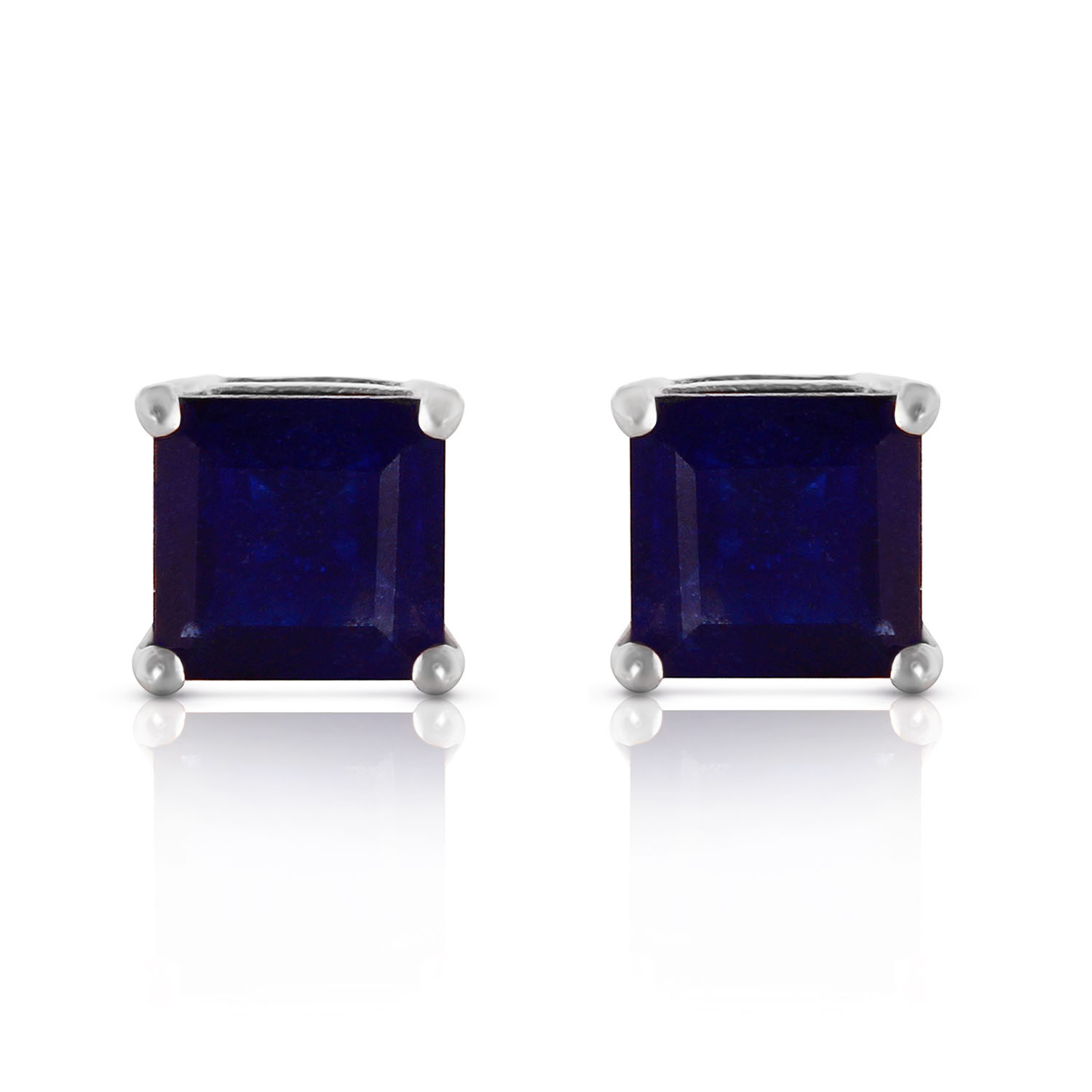 2.9 CTW 14K Solid White Gold Someone You Love Sapphire Earrings