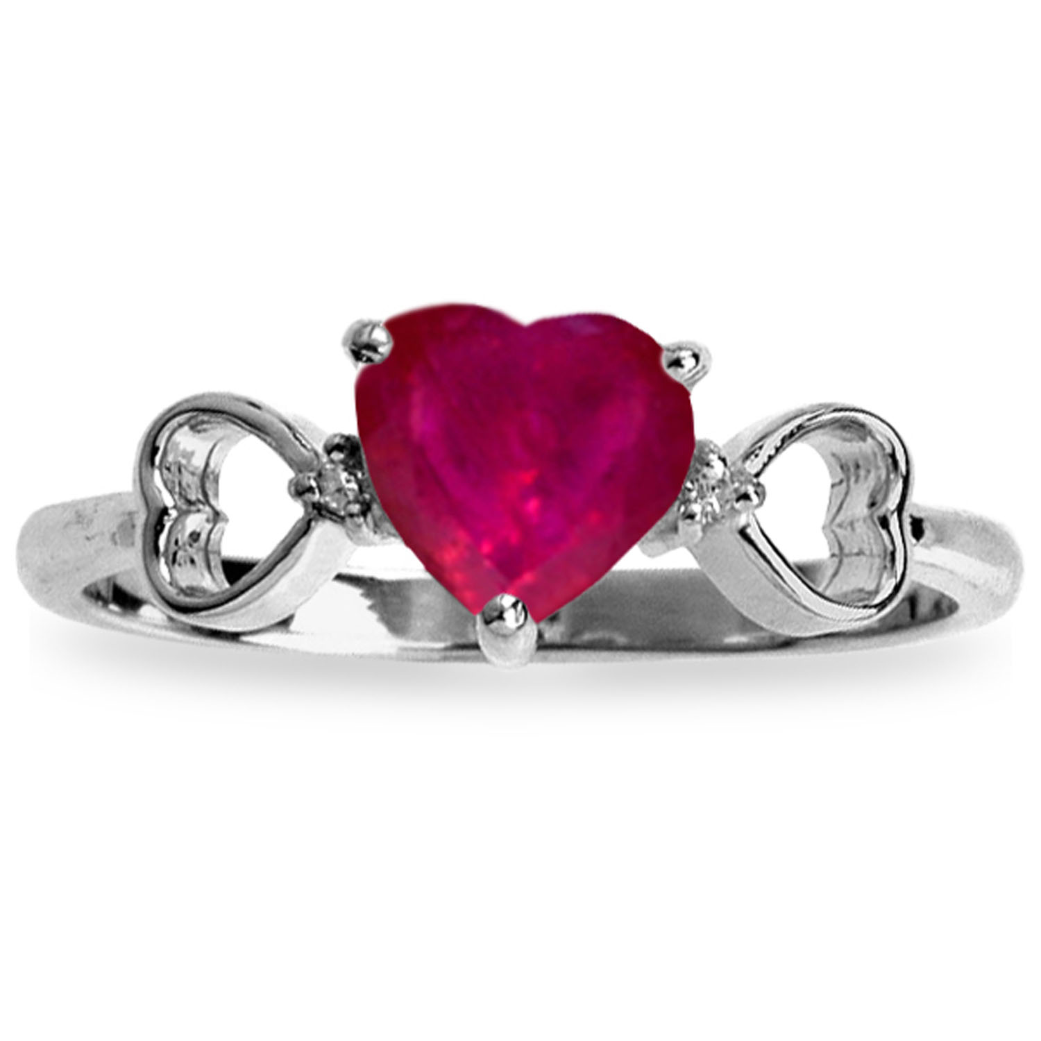 1.01 CTW 14K Solid White Gold Amethystong The Gifted Ruby Diamond Ring
