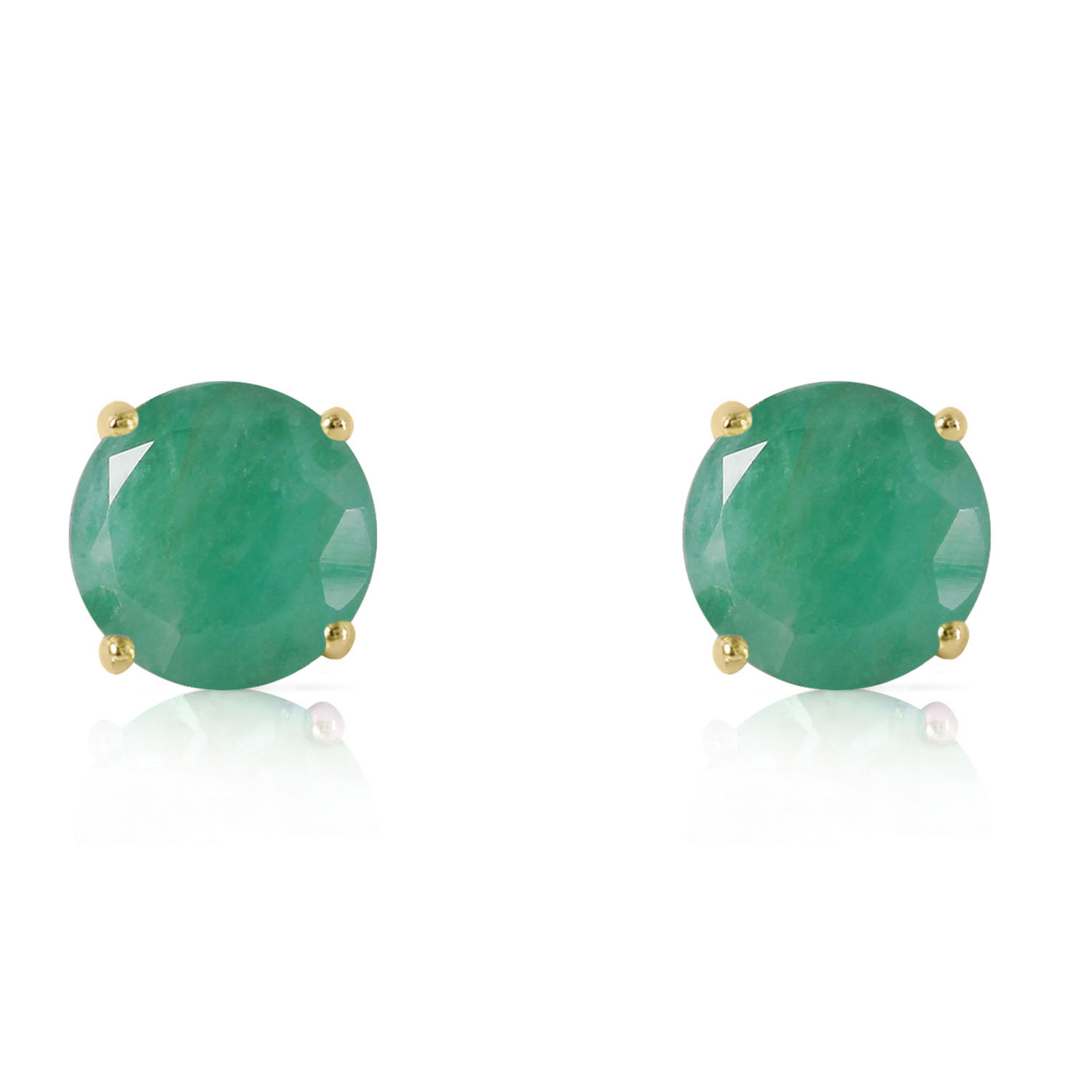 3.3 CTW 14K Solid Gold Girl An Attitude Emerald Earrings