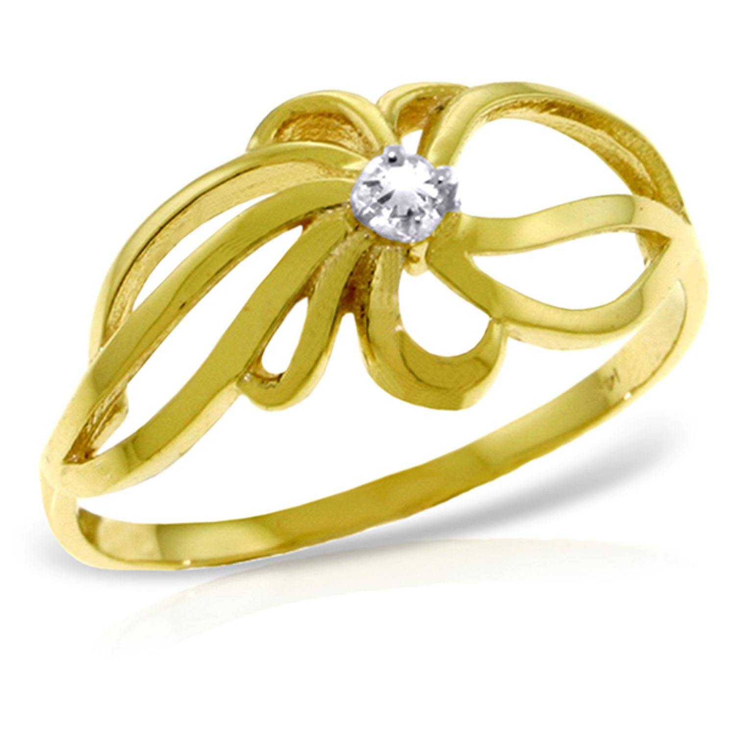 0.05 CTW 14K Solid Gold Enamored Diamond Ring