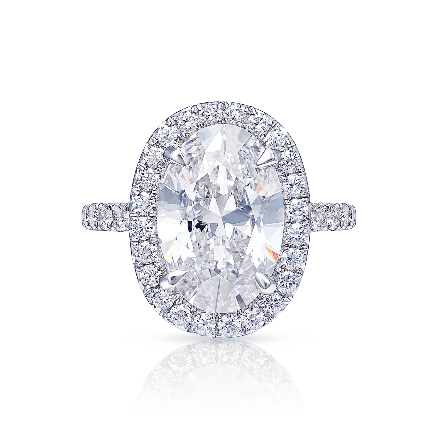 Helena Carat Oval Cut Earth-Mined Diamond Engagement Ring in White Gold. GIA Certified