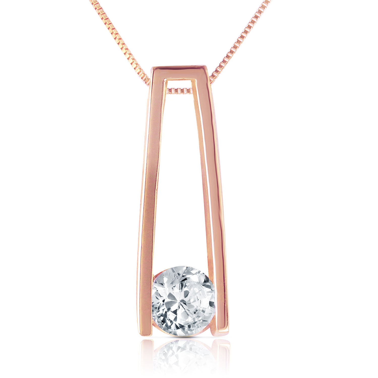 14K Solid Rose Gold Necklace withNatural 0.25 CTW Diamond