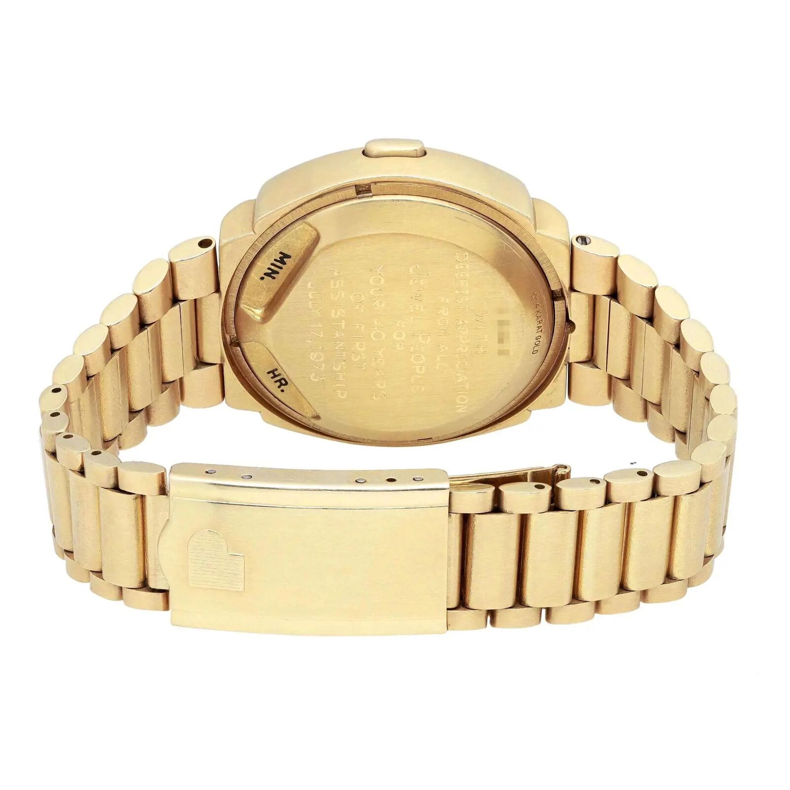 Vintage Tiffany And Co Pulsar P2 14K Yellow Gold Quartz Led