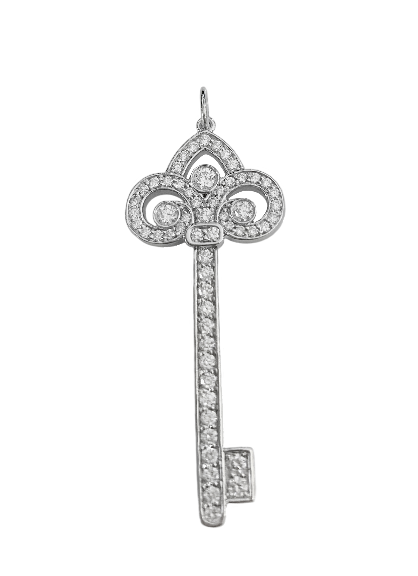 Tiffany Keys Fleur de Lis Key Pendant 1.5"