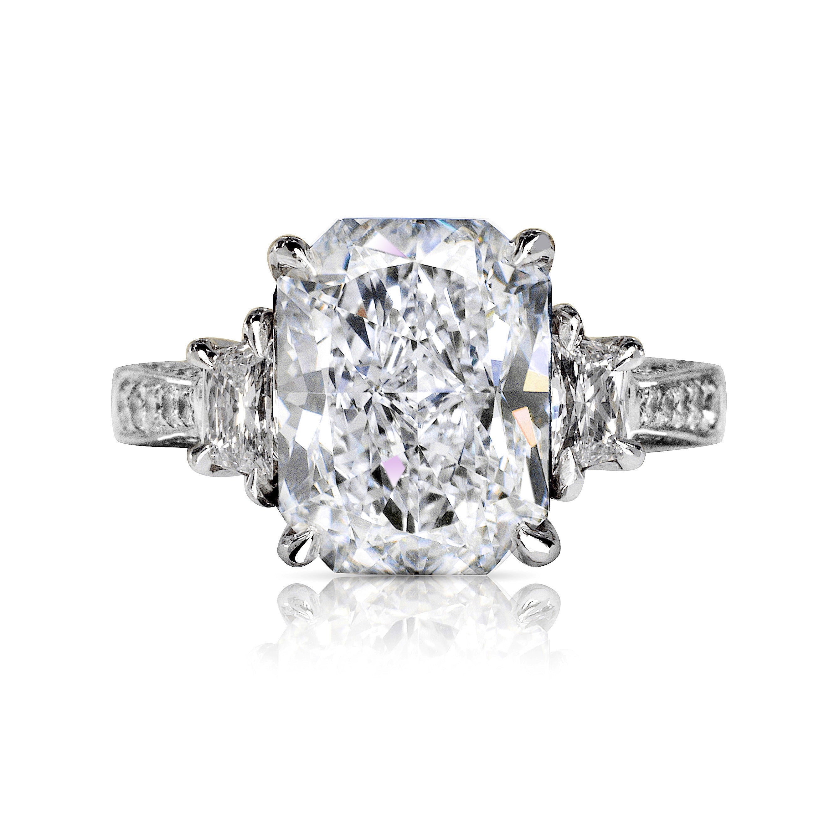 7 CARAT RADIANT CUT F COLOR VVS1 CLARITY DIAMOND ENGAGEMENT RING 14K WHITE GOLD GIA CERTIFIED 6 CT F VVS1 BY MIKE NEKTA