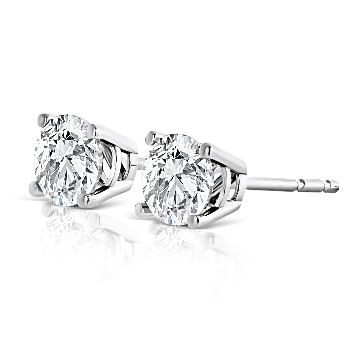  Jewelili 2ct 14k White Gold IJ I1 Diamond Earrings Studs