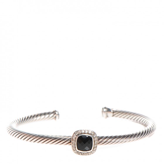David Yurman Cable Bracelet with Black Onyx and Diamonds