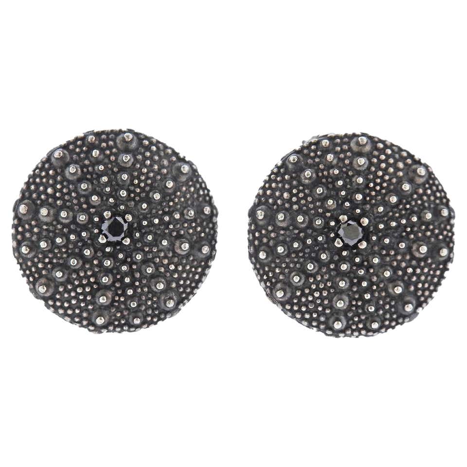 David Yurman Black Spinel Sterling Silver Cufflinks